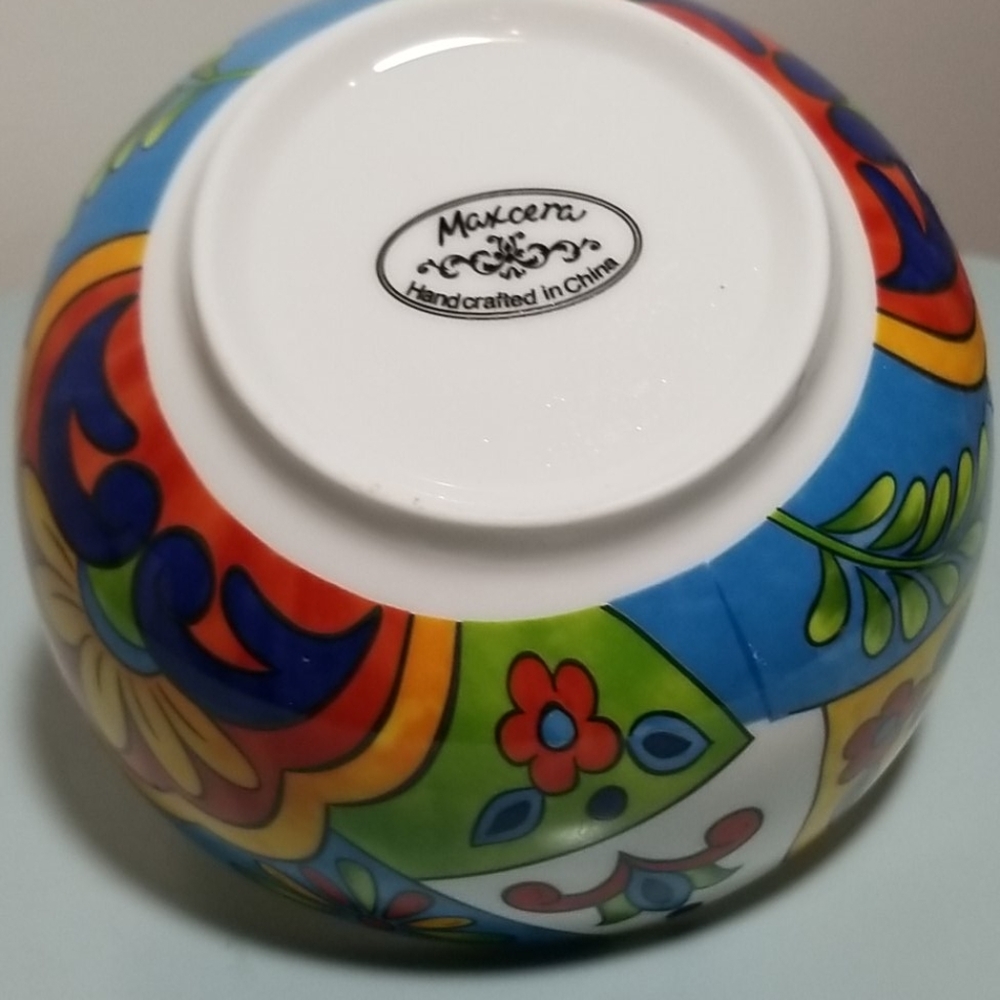 Maxcera Floral Design 6" Cereal Soup Ceramic Bowls - Picture 11 of 13